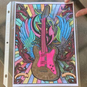 Coloring Picture for 8x10 Frame Guitar Colored Picture